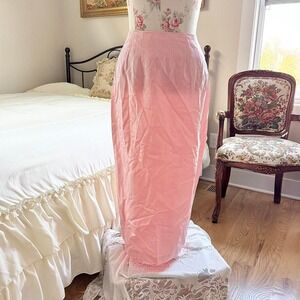 pink maxi skirt  80s pink satin maxi skirt size 10‎